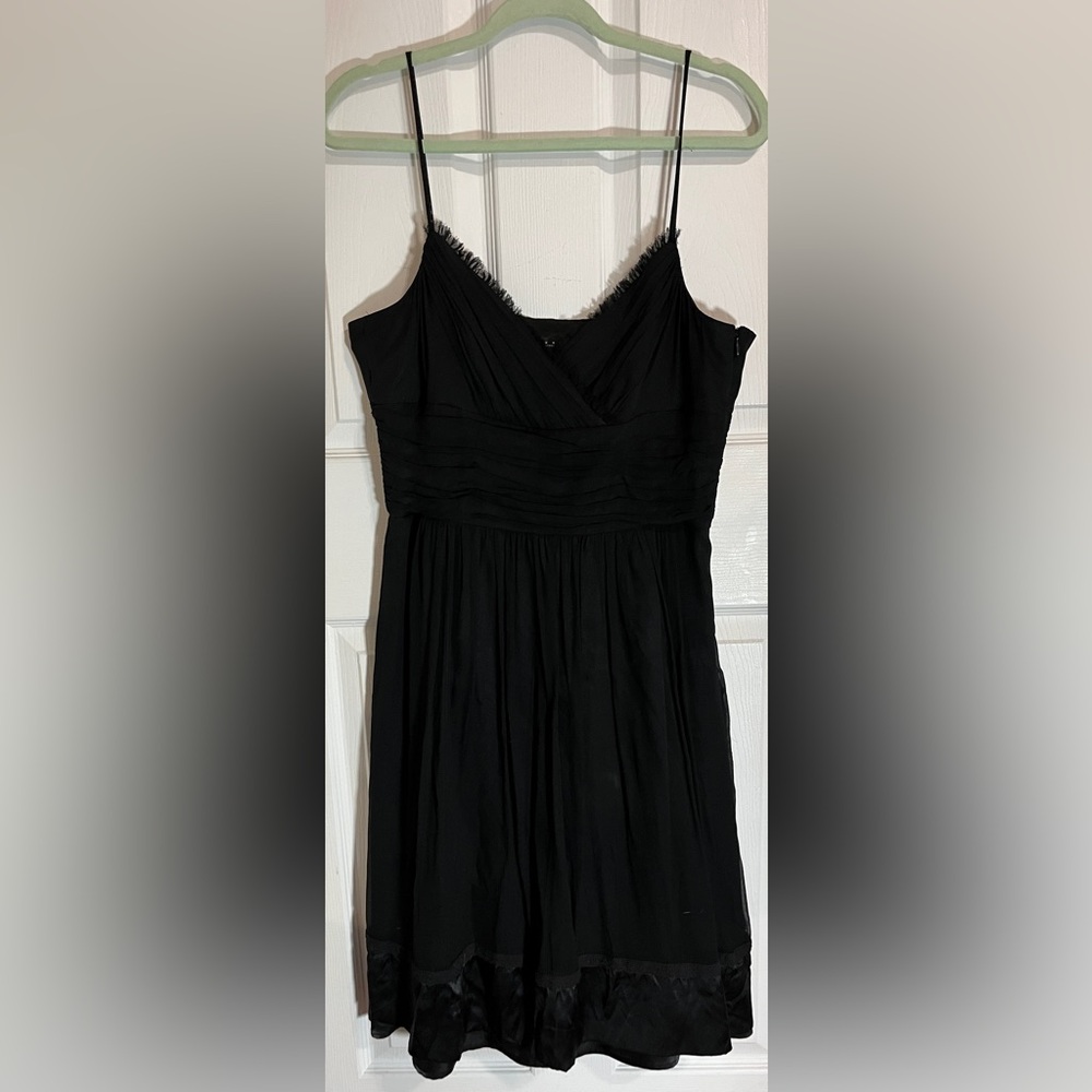 Laundry By Shelli Segal 100% Silk Black Empire Waist Sweetheart Dress